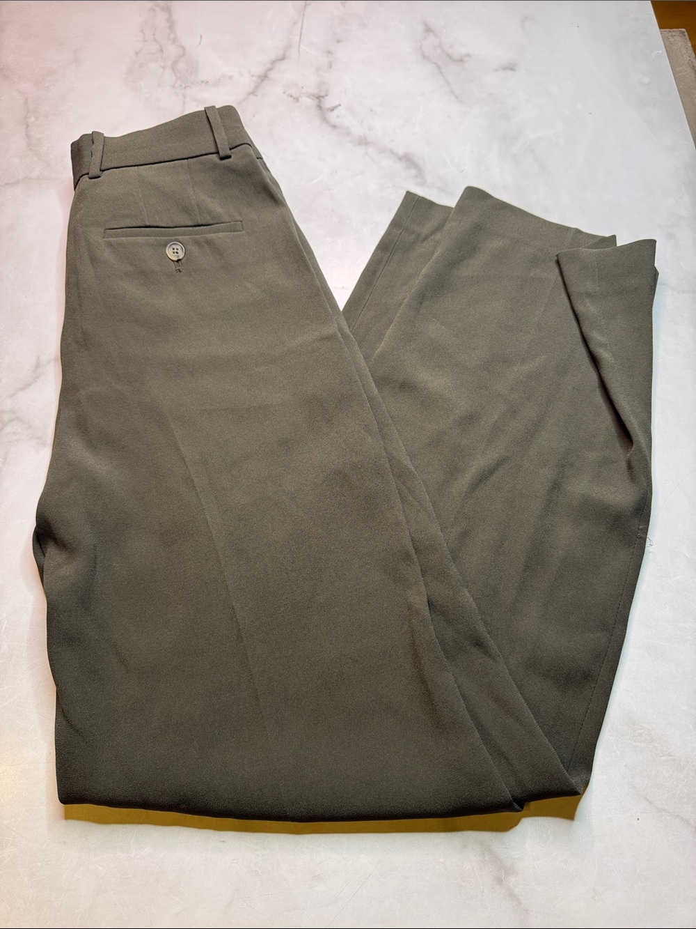 Aritzia Babaton Agency Pant - Mirror Crepe in Dark Olive - Picture 7 of 7